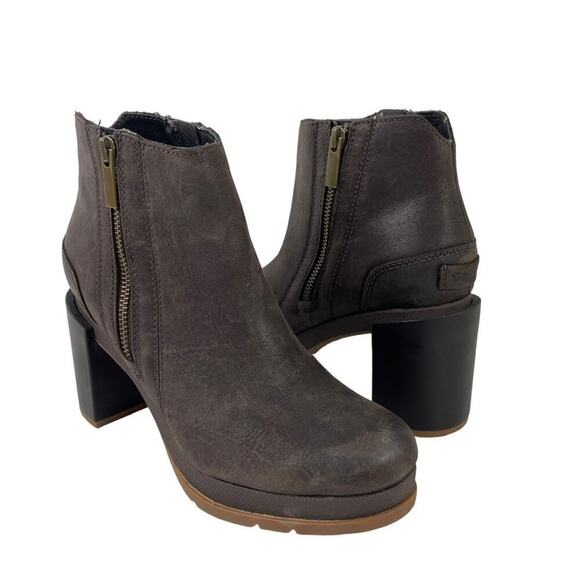 Sorel Blake Distressed Ankle Waterproof Leather Boots in Blackened Brown Size 7 - Picture 16 of 16